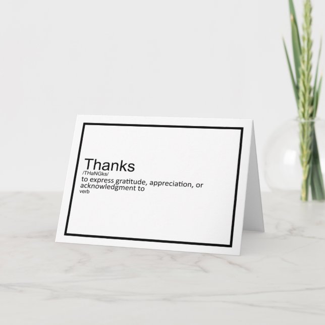 Tack, definitionskort kort (Framsida)