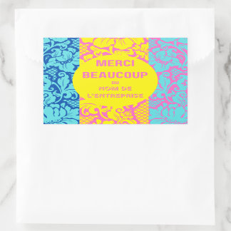 "Tack"-dekal - "merci beaucoup"-design 1 Rektangulärt Klistermärke