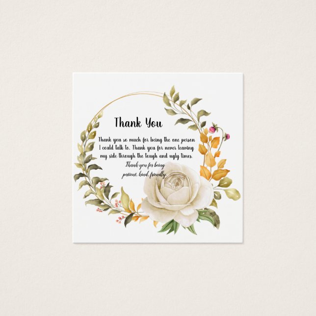 Tack Design Fyrkantigt Visitkort (Framsida)