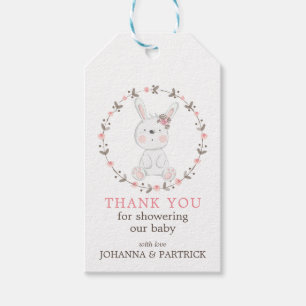 Tack Det Är En Tjej Baby Kanin Baby Shower Presentetikett