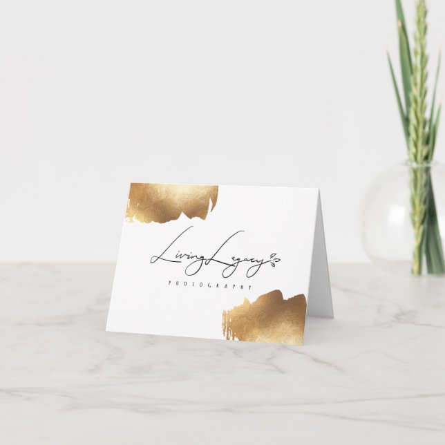 TACK DIG CARD | Guld Brush Minamilist Kort (Framsida)