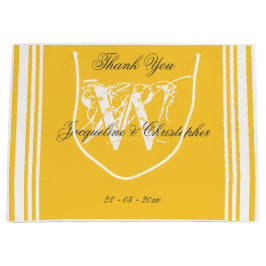 Tack Dig Mjuk Gul Sommar Bröllop Chic Monogram