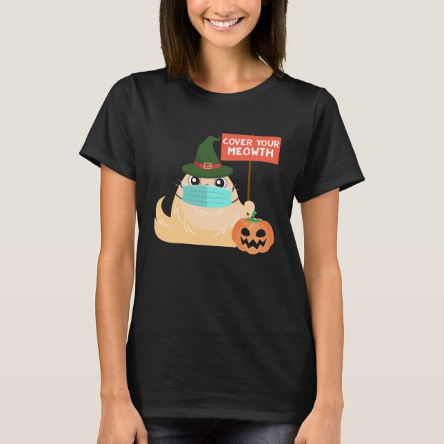 Täck din Meowth Halloween 2020 Witch Cat med M T Shirt (Framsida)
