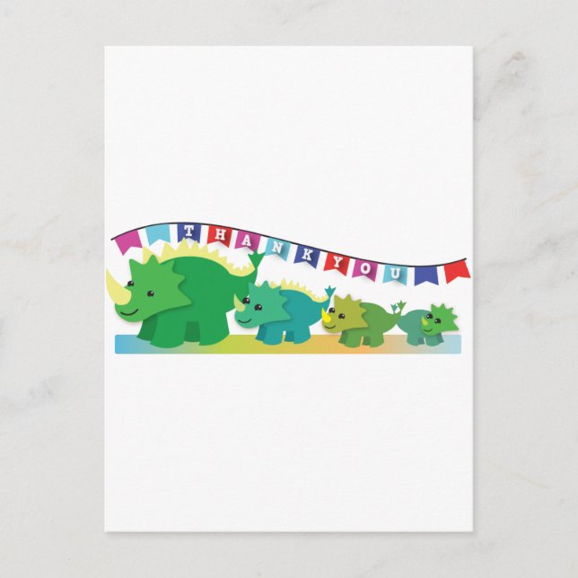 TACK Dinosaurs söt! Vykort (Framsida)