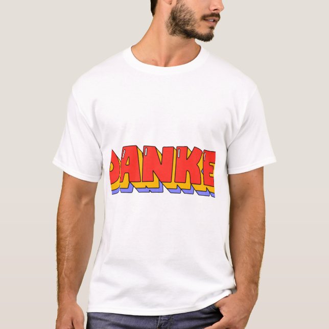 Tack Djärv typografi Retro stil design. T Shirt (Framsida)
