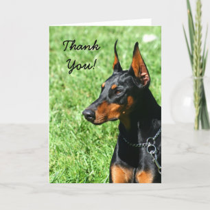 Tack Doberman Pinscher-hälsningskort Kort