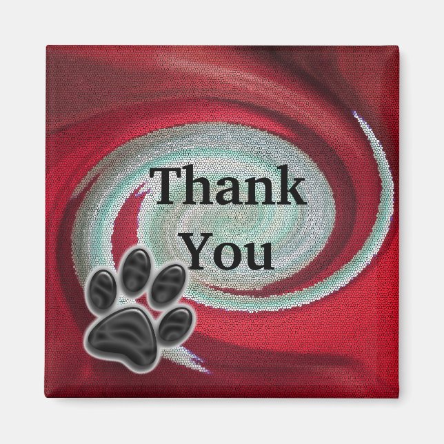 Tack Dog Walker Paw Print Swirl Pet Sitter ter Magnet (Framsidan)