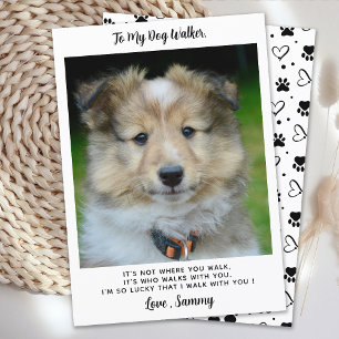 Tack Dog Walker Simple Cute Anpassningsbar Pet Pho Kort