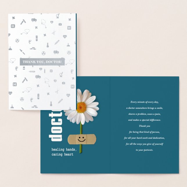 Tack, Doktor. Foil Luxury-kort Folierat Kort (Display)