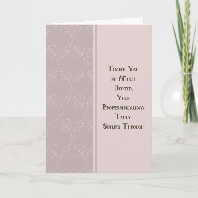 Tack Doktor för behandling av viruspatient Kort (Framsida)