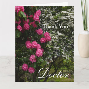 Tack Doktor-Rosa och vit Blommigt/Garden Kort