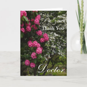 Tack Doktor-Rosa och vit Blommigt/Garden Kort