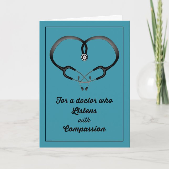 Tack, Doktor som lyssnar med Compassion Tack Kort (Framsida)