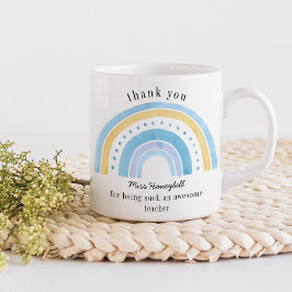 Tack Doodle Blå Regnbåge Fantastisk Lärare Kaffemugg