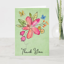 Tack Doodle Flowers Card Kort