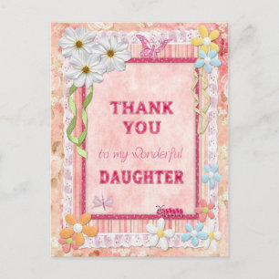 Tack dotter, blomsterkort vykort