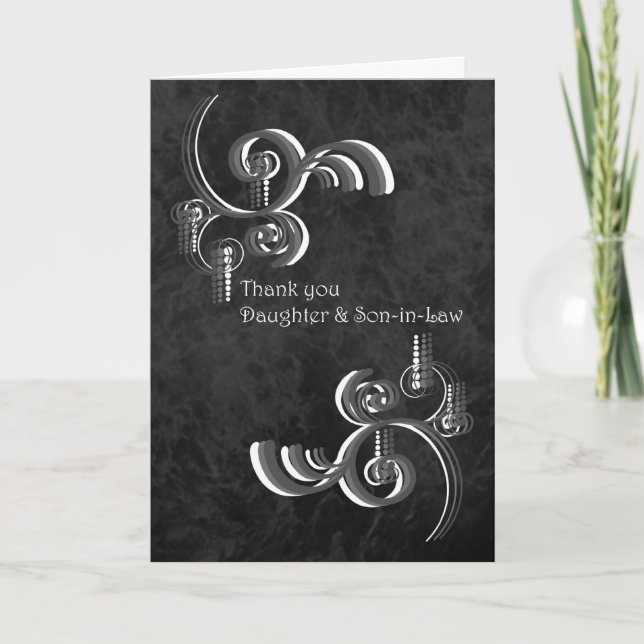 Tack, dotter och svärson tack kort (Framsida)