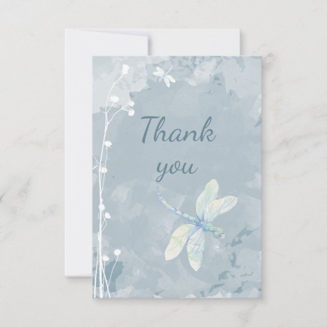 Tack Dragonfly och White Garden Flowers (Framsida)