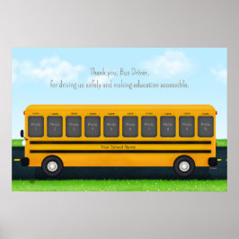 Tack Driver 10 Photo Anpassningsbar School Buss Poster