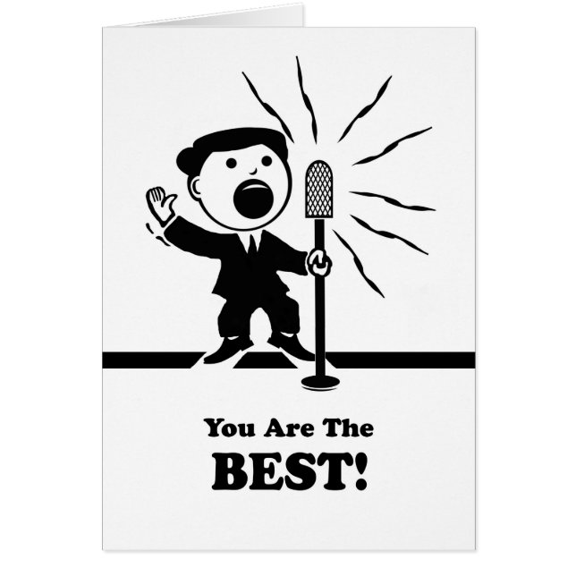 Tack, du är bäst! Retro Announcer Hälsningskort (Framsidan)