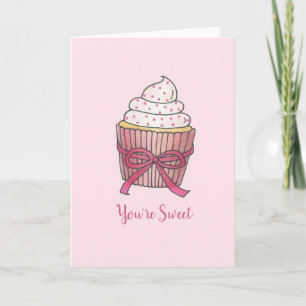 Tack Du är Sweet Rosa Cupcoa Valentine Kort