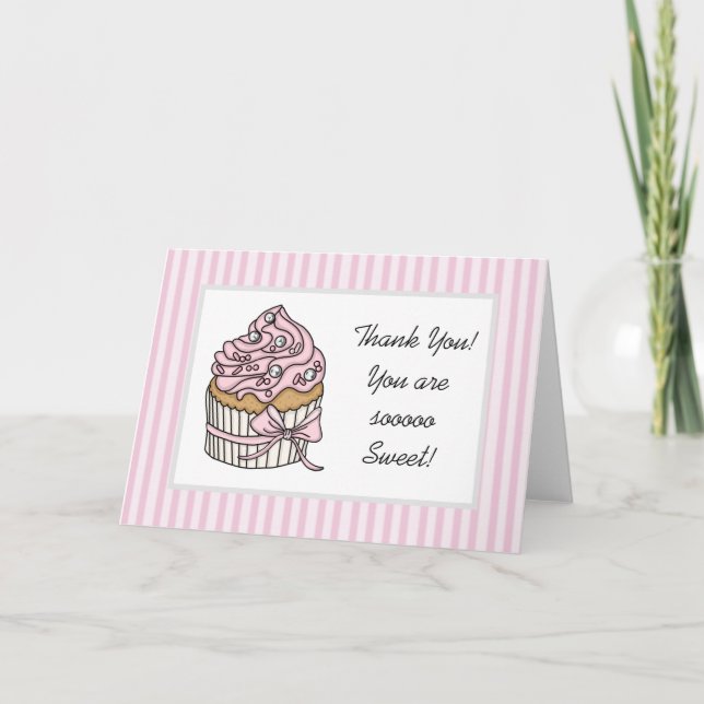 Tack | Du är Sweet Rosa Cuptårta Kort (Framsida)