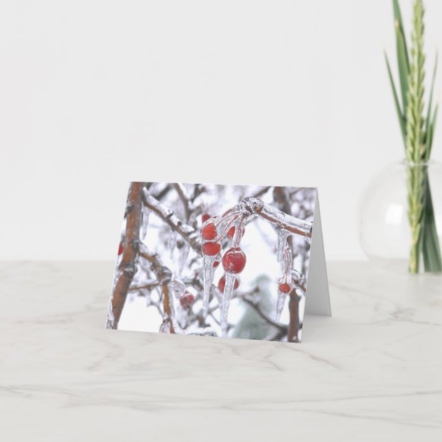 "TACK DU CARD/RED BERRIES ENCASESEED IN ICE /WINTE TACK KORT (Framsida)