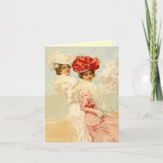 TACK DU CARD Vintage Victorian Friends Mode Kort (Framsida)