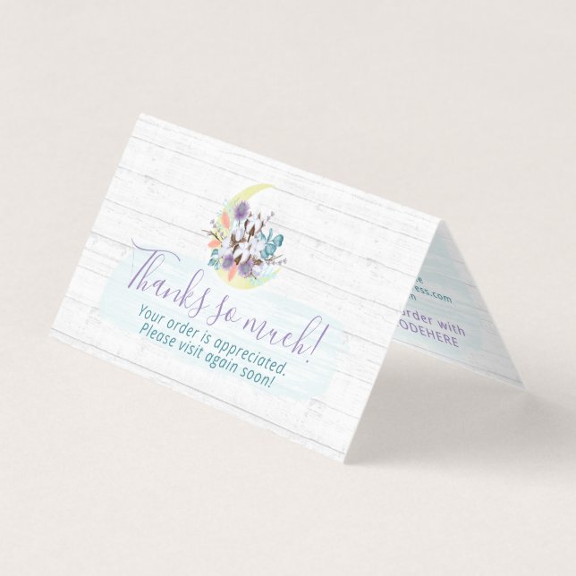 Tack Du Sydblomma Bomull Måne Rustik Kort (Framsida)