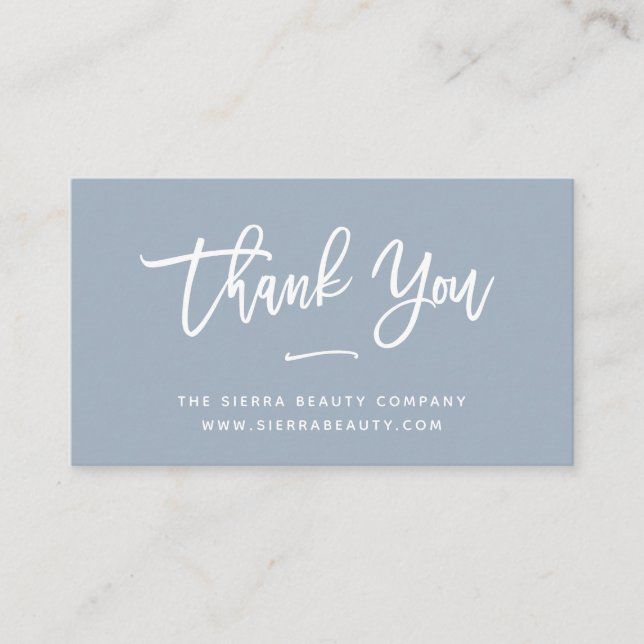 Tack | Dusty Blue Small Business Visitkort (Framsida)