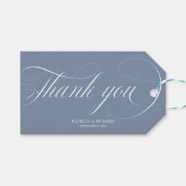 Tack - Dusty Blue Wedding Favors-Märkre Presentetikett
