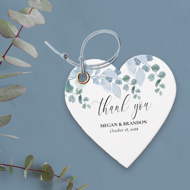 Tack Dusty Eucalyptus Wedding Favor-Märkre Gåvor Etiketter (Skapare uppladdad)