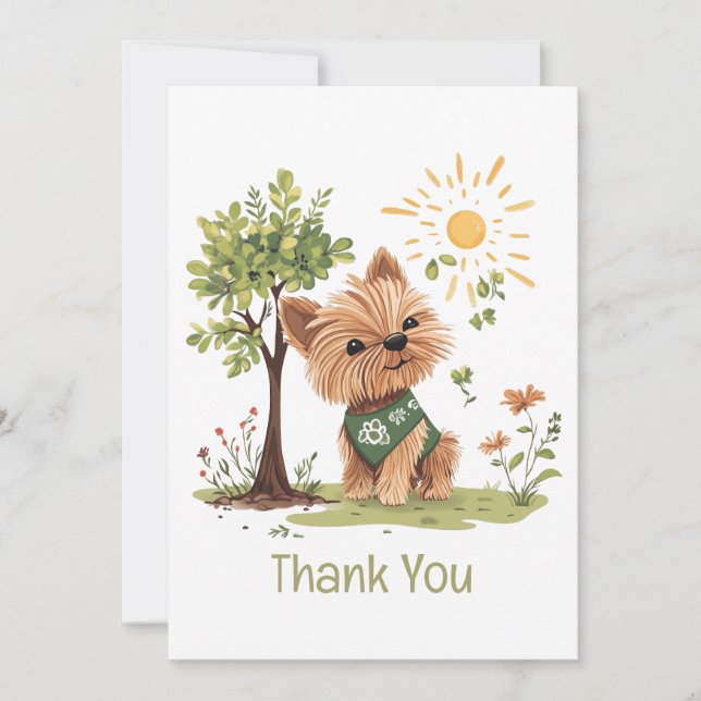 Tack Earth Day Yorkie Hund  Kort (Framsida)