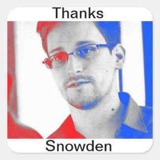 Tack Edward Snowden Fyrkantigt Klistermärke
