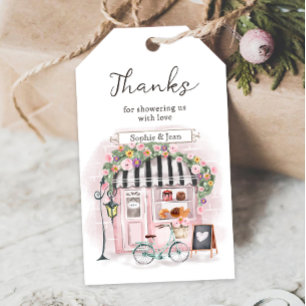 Tack Eiffel Paris Parisian Fransk Baby Shower Presentetikett