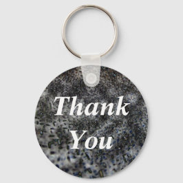 Tack Elegant Black White Abstrakt Mönster Nyckelring