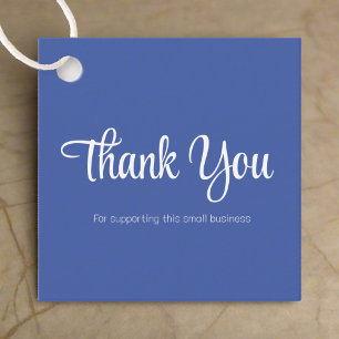 Tack Elegant Blue Handmade Branding Packing Gåvor Etiketter