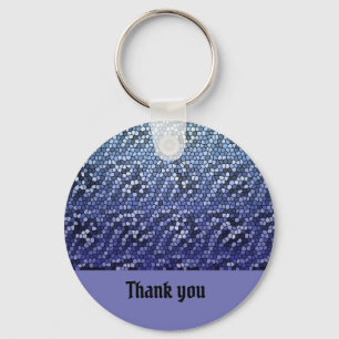 Tack Elegant Bright Blue Mosaic Nyckelring