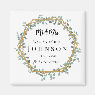 Tack Elegant Greenery Magnets for Bröllop Magnet