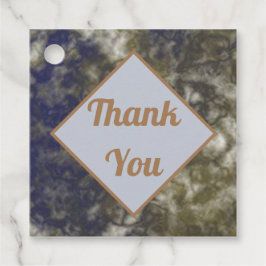 Tack Elegant Guld Blå, marmorerad avkänning Gåvor Etiketter