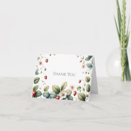 Tack Elegant jordgubbe - tack för dina kort