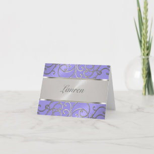 Tack Elegant Lavender Lila Silver Filigre Kort