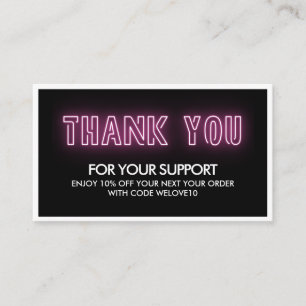 Tack Elegant Neon Trendig Instagramrabatt Visitkort
