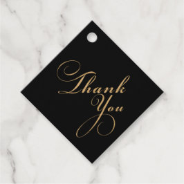 Tack Elegant Svart Guld Bröllop Gåvor Etiketter