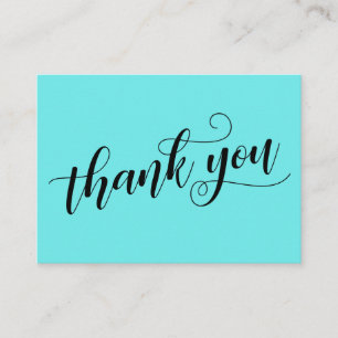 Tack Elegant Typografi Aqua Wedding Favor Tilläggskort