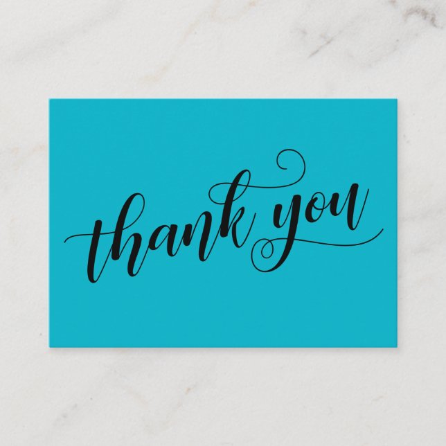 Tack Elegant Typography Blue Wedding Favor Tilläggskort (Framsida)