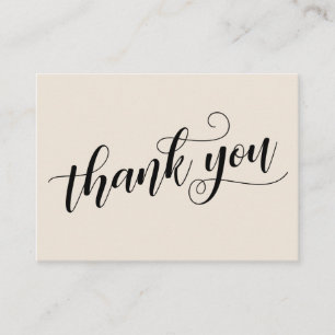Tack Elegant Typography Cream Wedding Favor Tilläggskort
