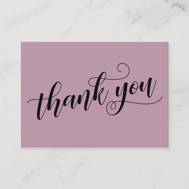 Tack Elegant Typography Mauve Wedding Favor Tilläggskort (Framsida)