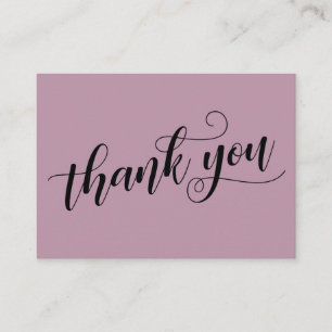 Tack Elegant Typography Mauve Wedding Favor Tilläggskort