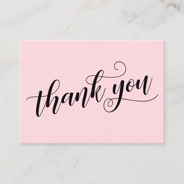 Tack Elegant Typography Rosa Wedding Favor Tilläggskort (Framsida)